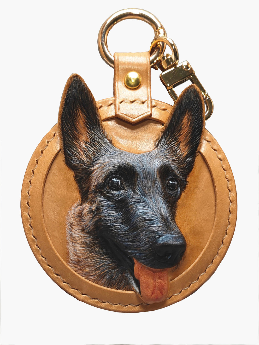 Handcrafted 3D Leather Carved Pet Keychains