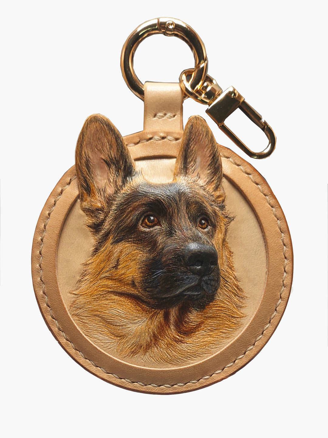 Handcrafted 3D Leather Carved Pet Keychains