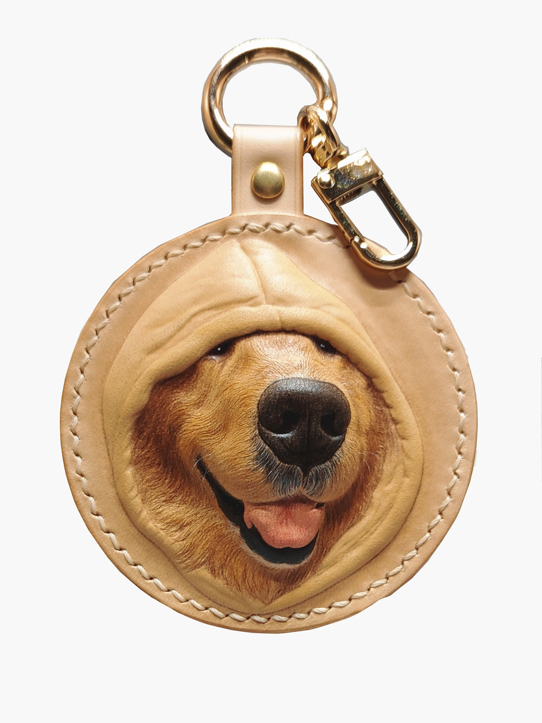 Handcrafted 3D Leather Carved Pet Keychains