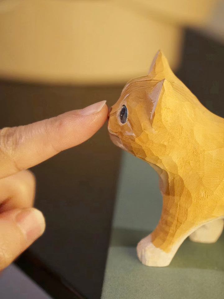 Custom Handmade Realistic-Style Wood Carved Pet