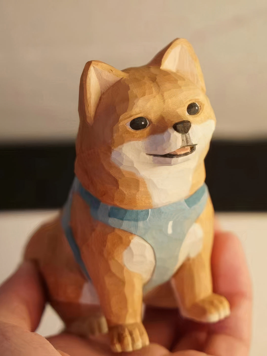 Custom Handmade Realistic-Style Wood Carved Pet