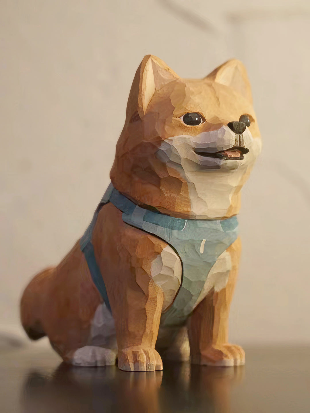 Custom Handmade Realistic-Style Wood Carved Pet