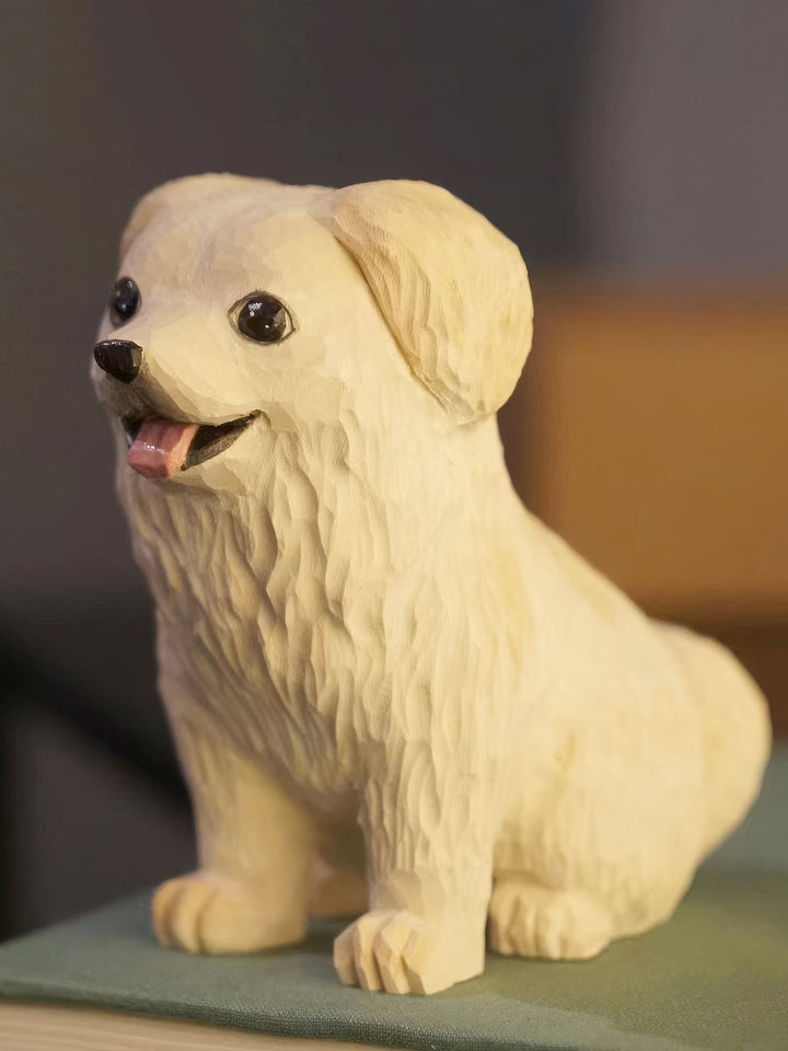 Custom Handmade Realistic-Style Wood Carved Pet