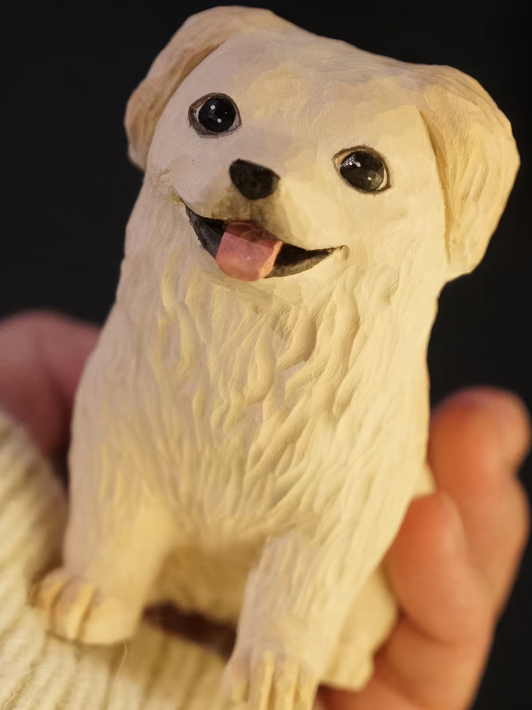 Custom Handmade Realistic-Style Wood Carved Pet