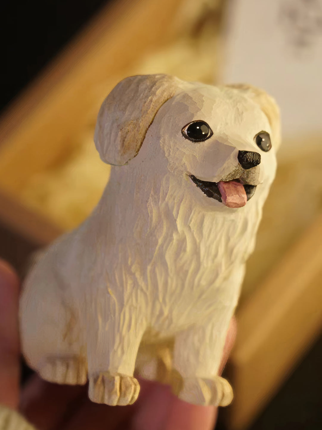 Custom Handmade Realistic-Style Wood Carved Pet