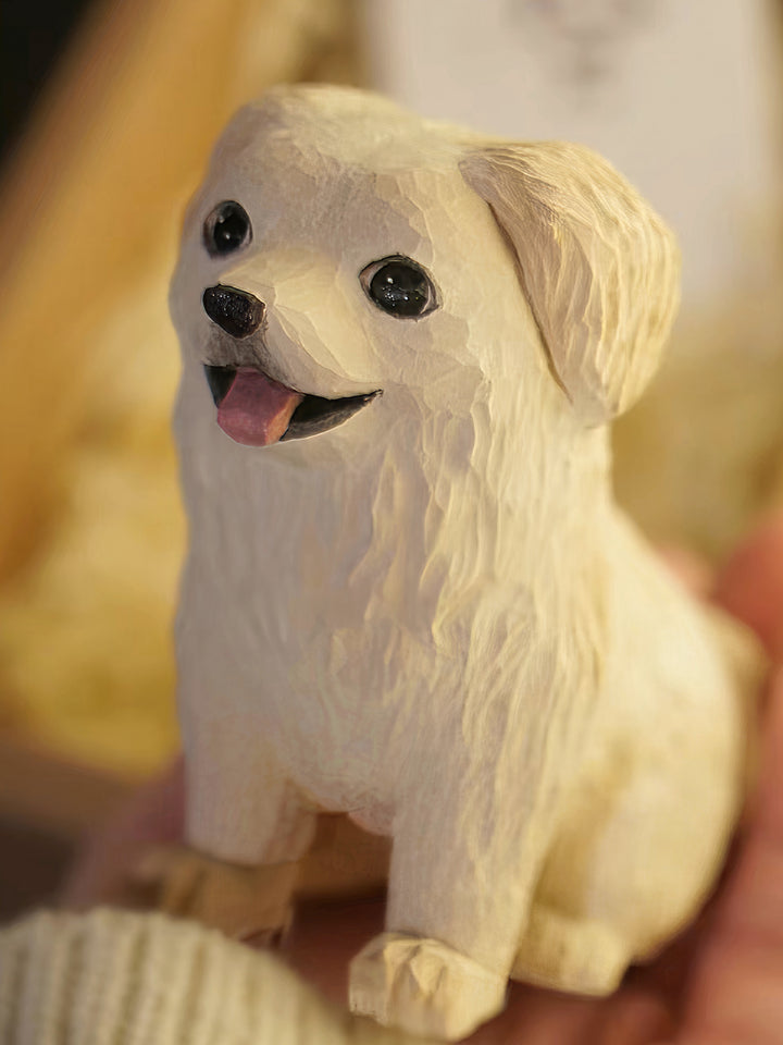 Custom Handmade Realistic-Style Wood Carved Pet