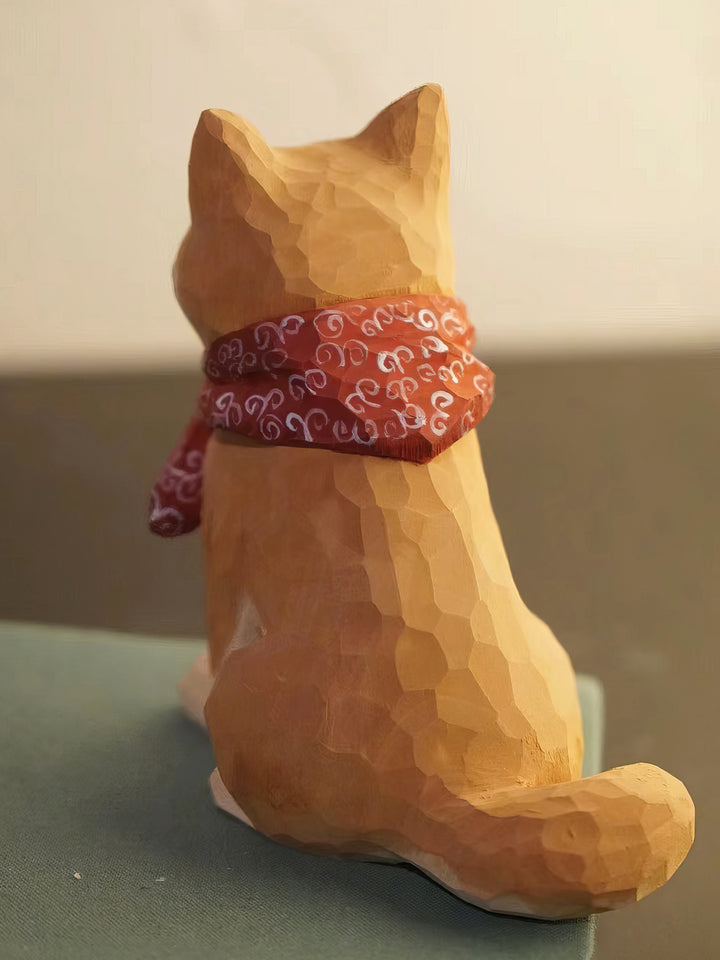 Custom Handmade Realistic-Style Wood Carved Pet