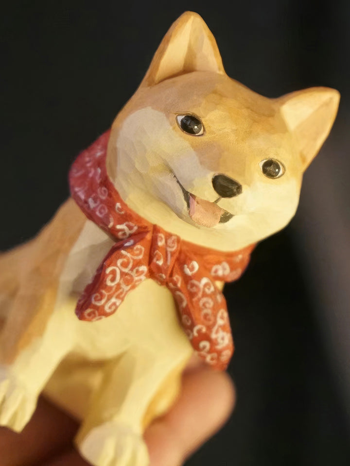 Custom Handmade Realistic-Style Wood Carved Pet