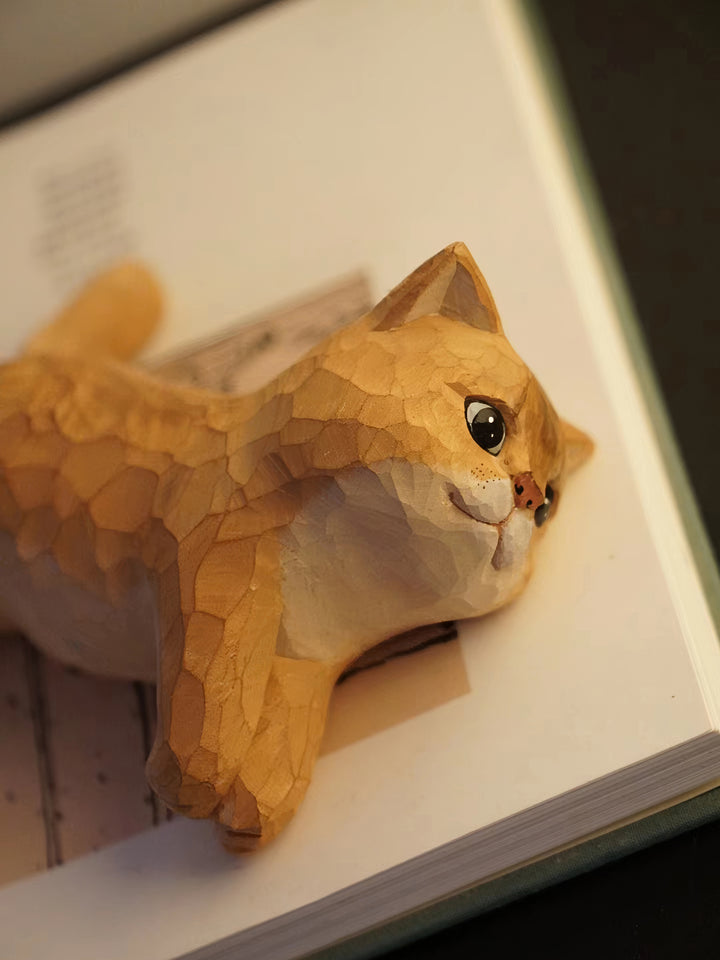 Custom Handmade Realistic-Style Wood Carved Pet