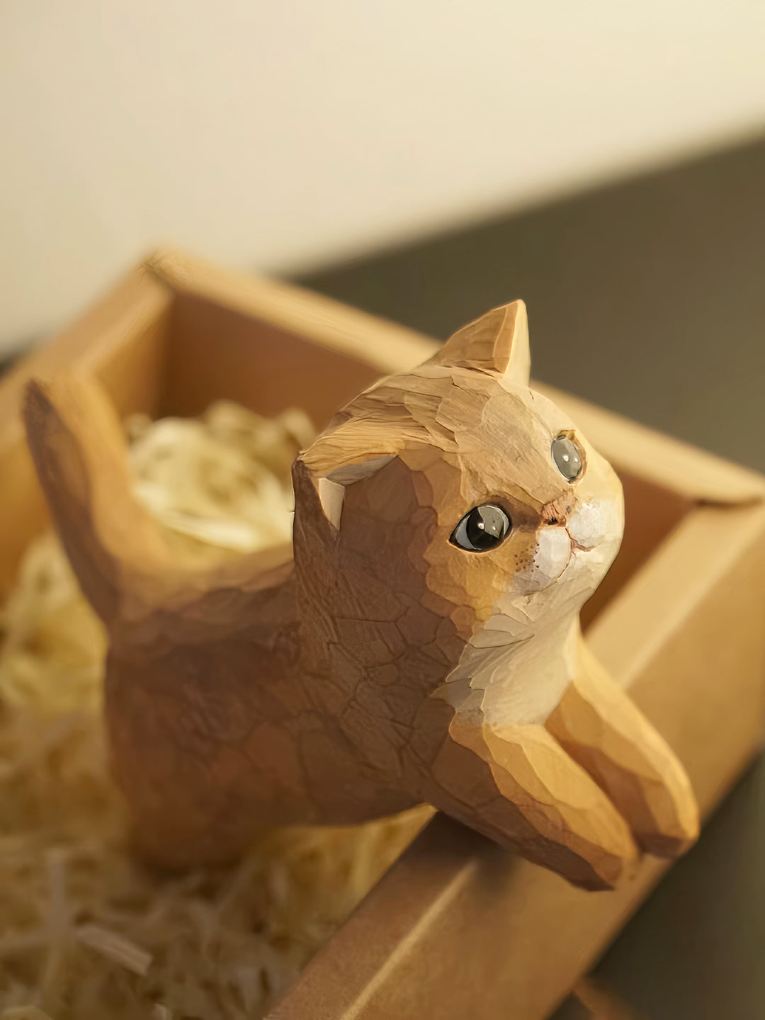 Custom Handmade Realistic-Style Wood Carved Pet