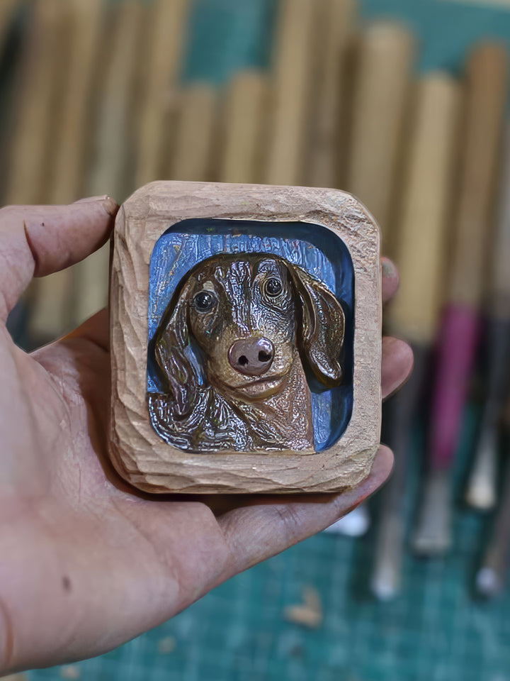 Wood Carved Refrigerator Magnets