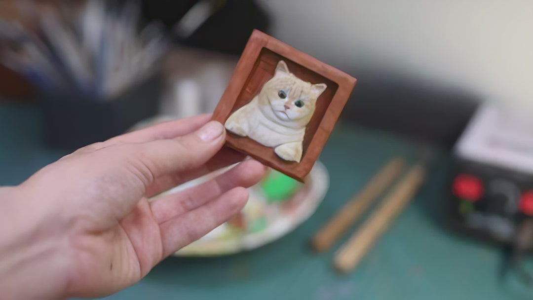 Wood Carved Refrigerator Magnets